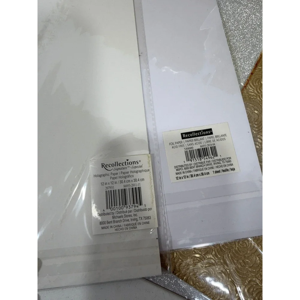 Recollections Signature 12x12 Specialty Paper Lot of 7 Holographic Glitter Foil